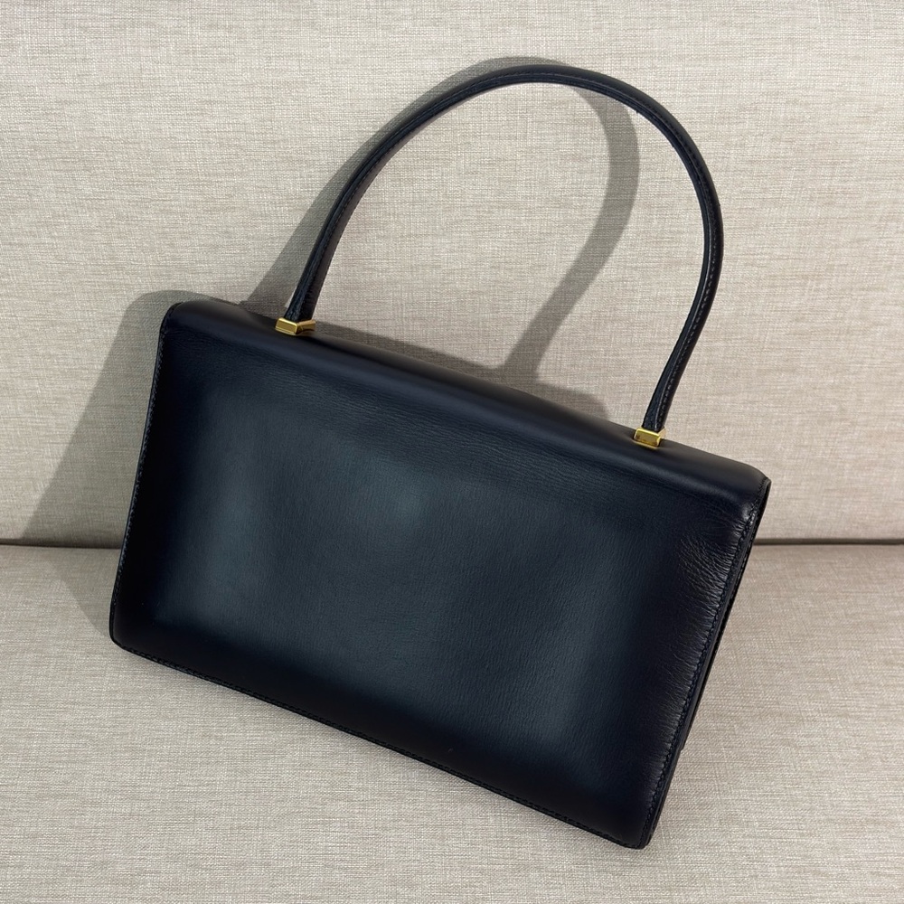 SOLD - HERMÈS Black Box Calf Leather Top Handle Bag GHW - Picture 6 of 17